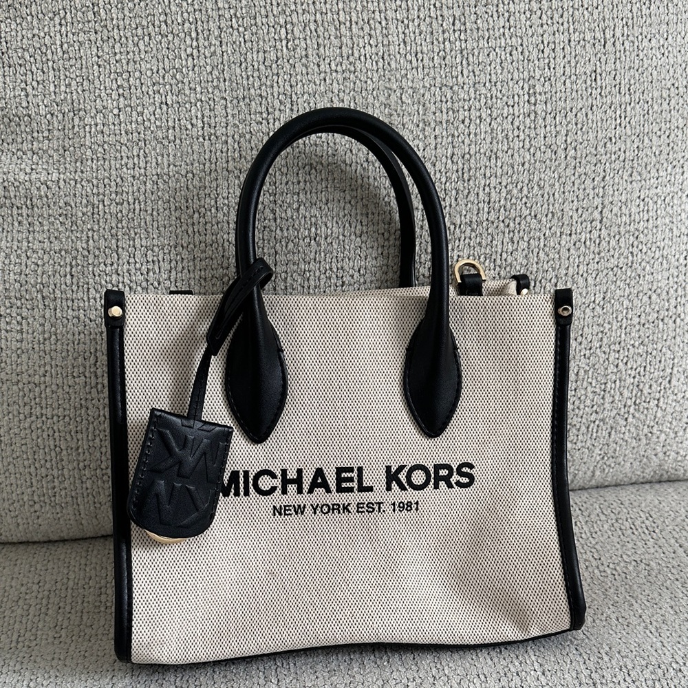 Michael Kors Black and Cream Satchel